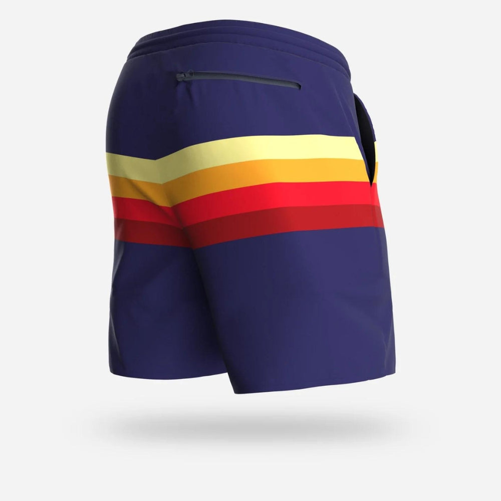 Agua Volley 2n1 Short in Retrostripe Navy