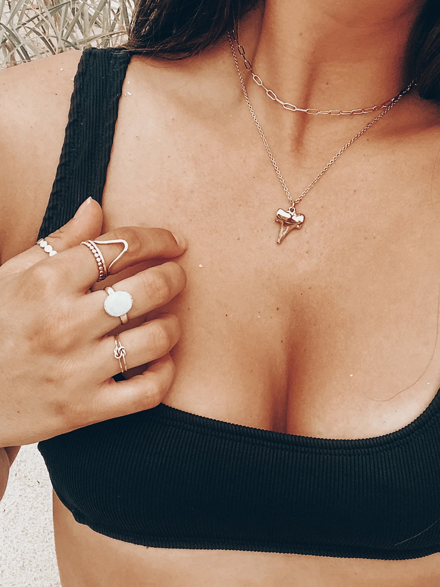 Dipped Shark Tooth Necklace