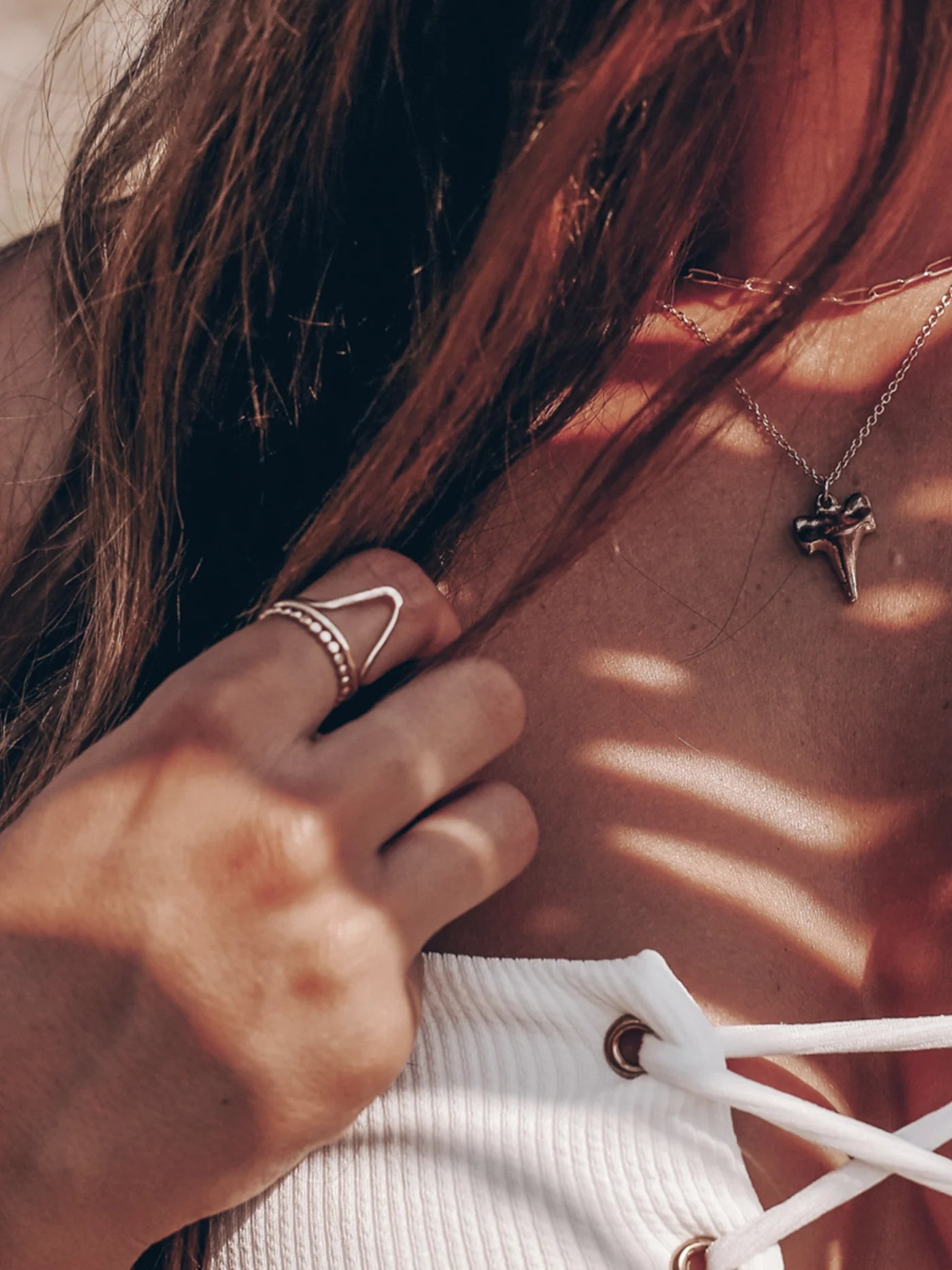 Dipped Shark Tooth Necklace